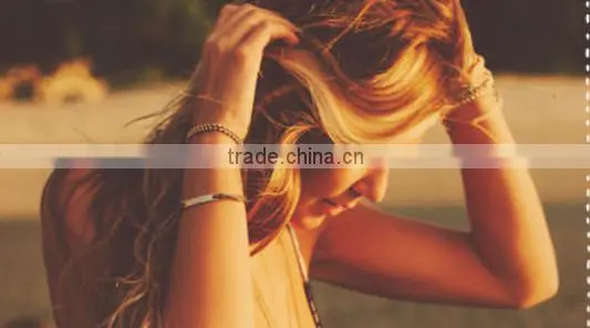 2015 New fashion bangle cotton paraffined rope woven bracelet