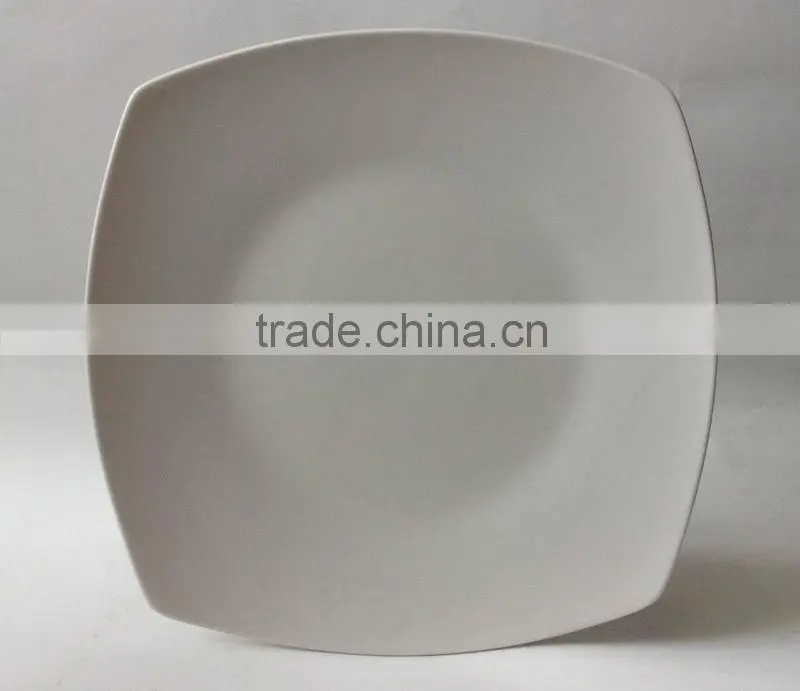 10.5inch coach shape white porcelain flat plate