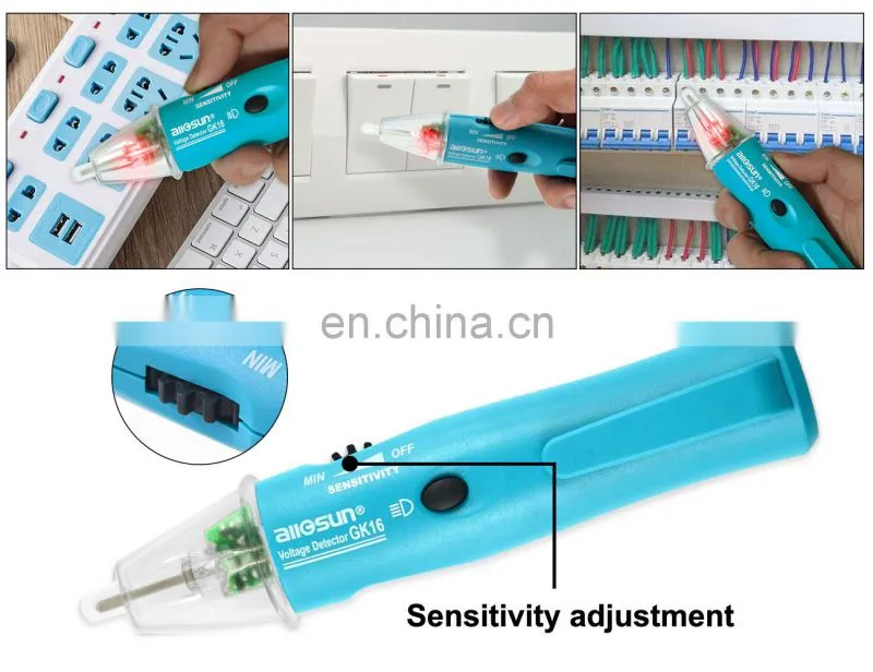 ALL SUN GK16 AC pen Non Contact Voltage Detect 50Hz-400Hz AC 5V-1000V Adjustable Sensitivity
