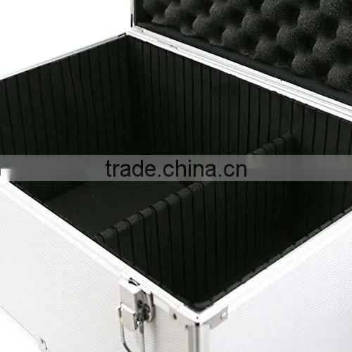Aluminum Hard Case Silver DJ Tool Box with Internal Divider,Aluminum DJ Storage Flight carrying case