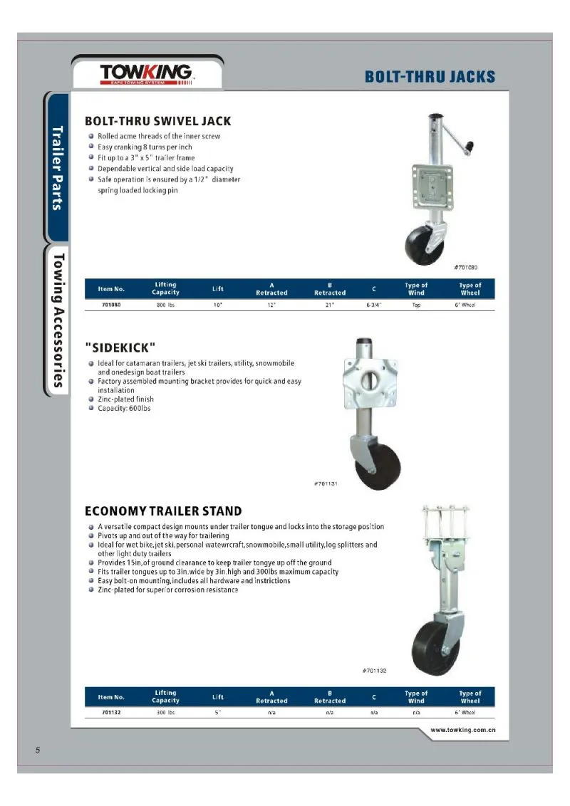 types car jack trailer car jack