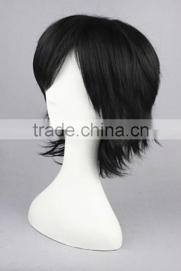 High Quality 35cm Short Black Straight Prince of tennis Wig Synthetic Anime Wig Cosplay Hair Wig