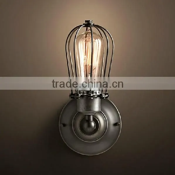Antique Vintage Style Glass Shade Bell Sconce Wall Lamp