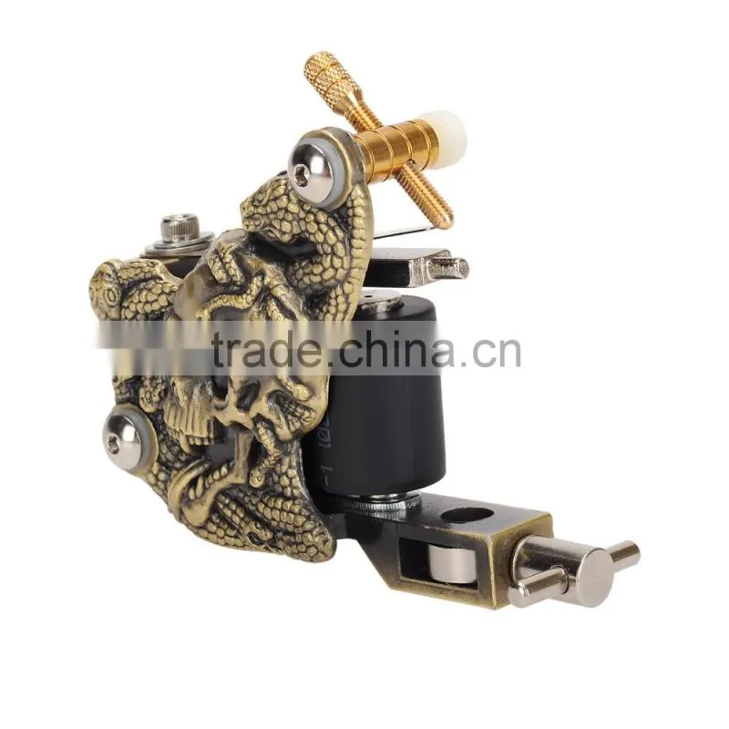 In Stock Skull Casting High Stability Bronze Tattoo Designs Removal Machine 10 Warps Coils 7000-9000 R/Minute
