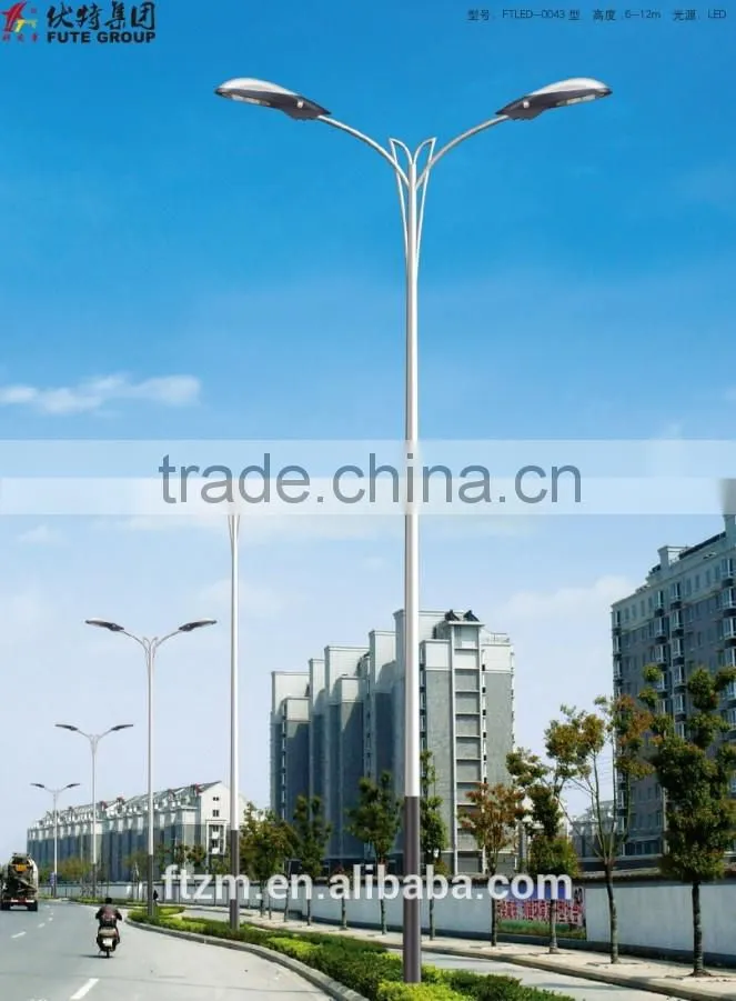Round shaped or rectangular shaped or customized galvanized steel street lighting pole lighting columns