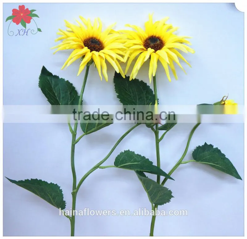 Hot sale single stem yellow artificial sunflower