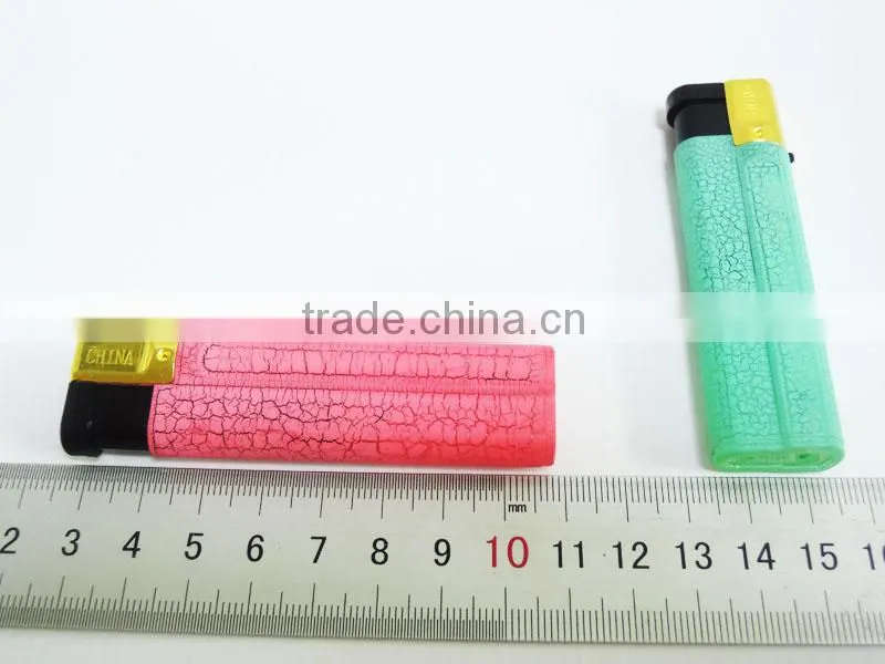Leather surface plastic gas refillable windproof smoking cigarette lighter