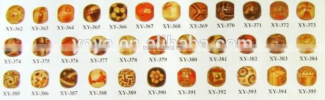 SB0756 Large Hole Macrame Beads, Beads For Hemp, Patterned Wood Beads
