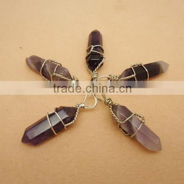 JF6616s Wholesale gold plated smoky quartz triangle pendant