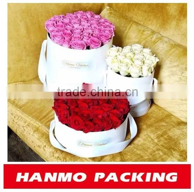 oem design delicate small paper box for flower with handle wholesale