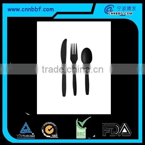Composable biodegradable black knife fork spoon cutlery set