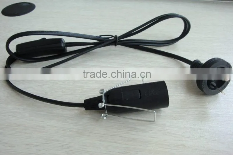SAA standard power cord with inline switch for lamp of Australia/New Zealand