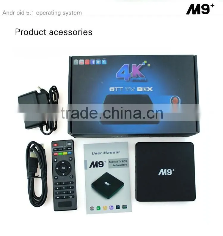 M9+ Amlogic S905 quad core smart ott box with 4K video support