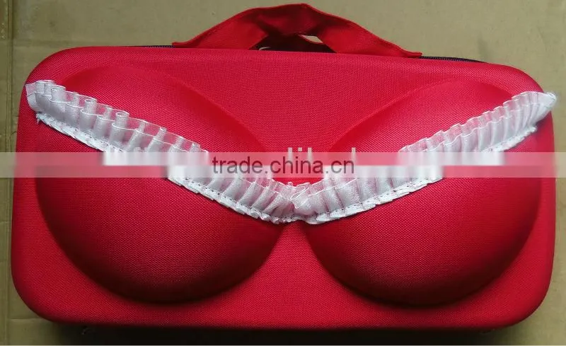 Passion red 600D poly EVA bra case