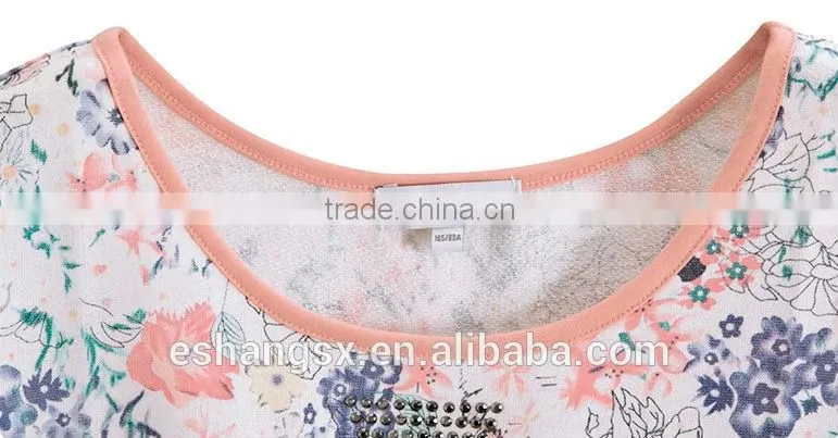 Ladies printed loose short sleeve t-shirt