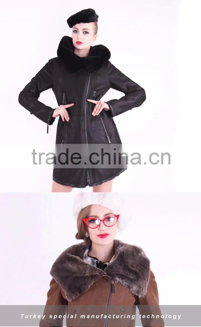 New Design Used Long Winter Women Coat With Medium Length Wool Fur
