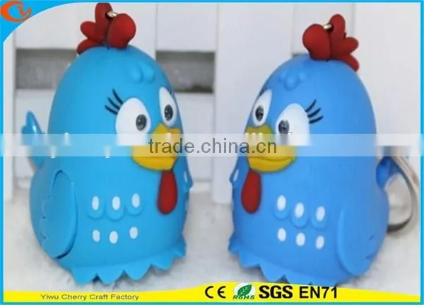 High Quality Promotional Cute Assorted Animal Sound Led Keychain