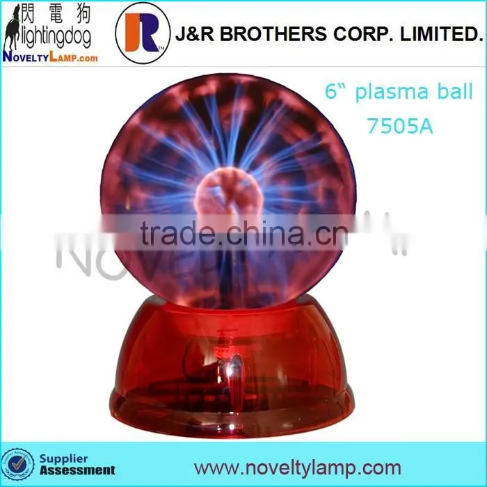 6 inch plasma ball round base adaptor operated plasma lamp