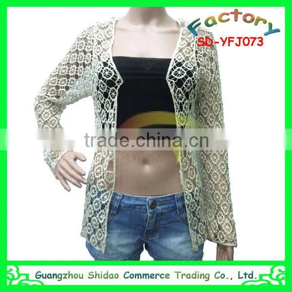 European style cotton fashion women lace crochet shirts fancy lady blouses and tops