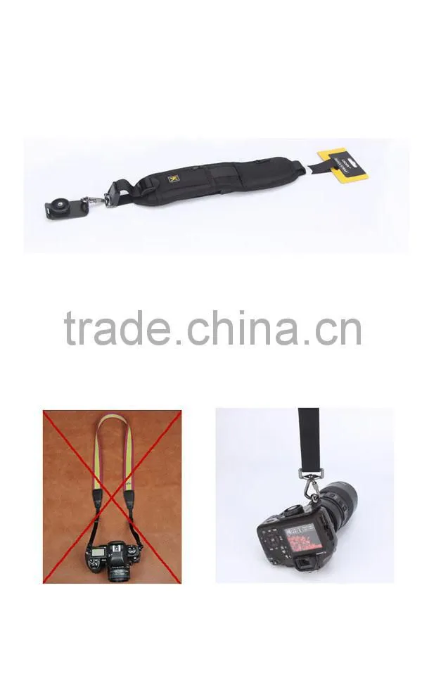 Anti-slip Rapid Neoprene Quick Sling Black Belt Neck Strap for Camera