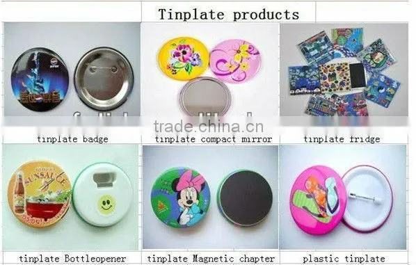 cheap tin button badge with printed logo