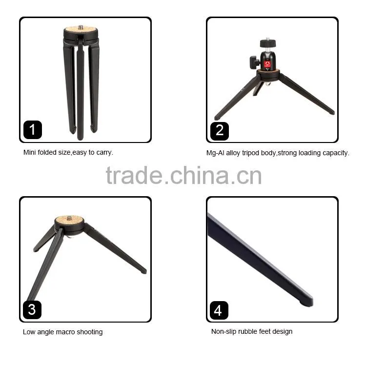 Tabletop Folding Mini Tripod with Swivel Ball Head for Any DSLR, Digital Camera, Spotting Scope, Camcorder & Smartphone