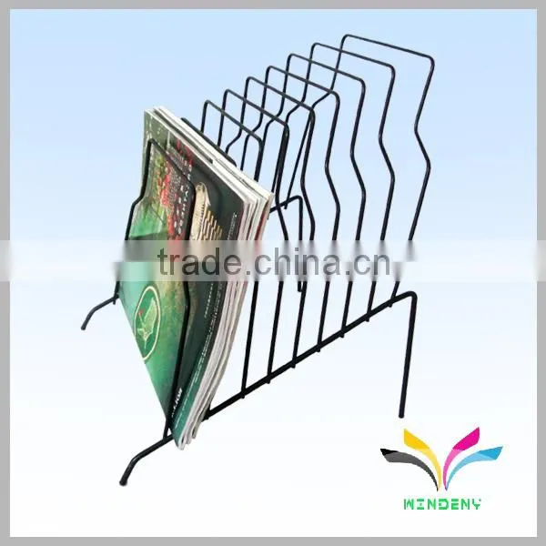 High quality north market hot sale black metal wire magazine stand