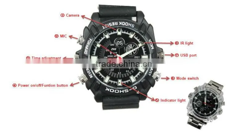 JVE-3105G IR waterproof watch camera IR night vision camera high quality dvr