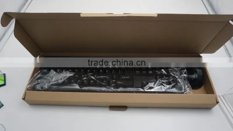 Factory price 2.4g black wireless mouse and keyboard combo