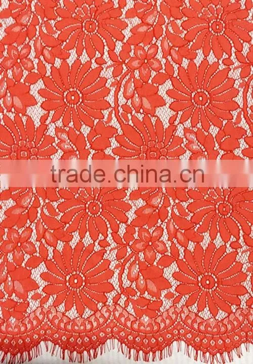 150cm Cotton/Nylon Knitted Eyelash Lace Fabric With Best Quality T8102