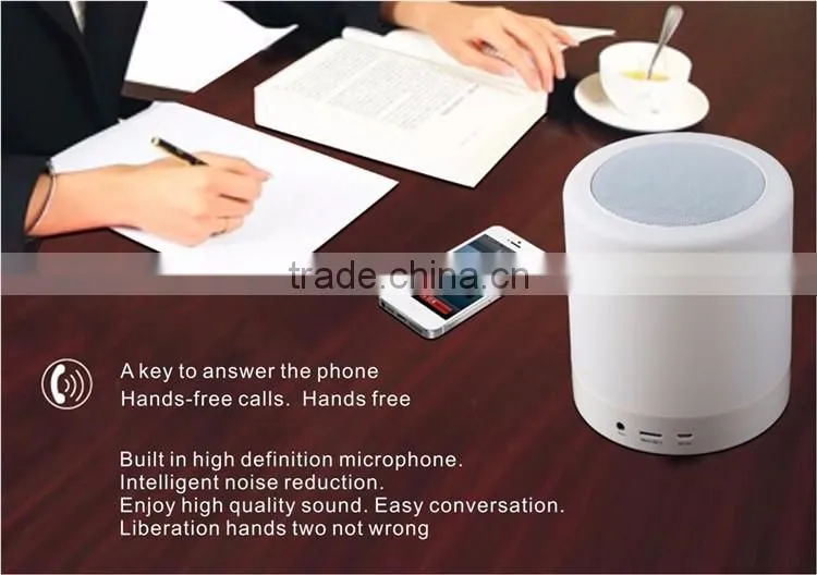 2016 Portable LED Desk Light RGB Rechargeable Battery Operated Touch Sensor Dimmable Wireless Table Lamps With Bluetooth Speaker