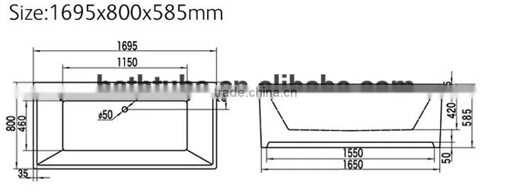 cUPC certified bathtub square small, sexy abs massage hot bathtub,one person corner bathtub