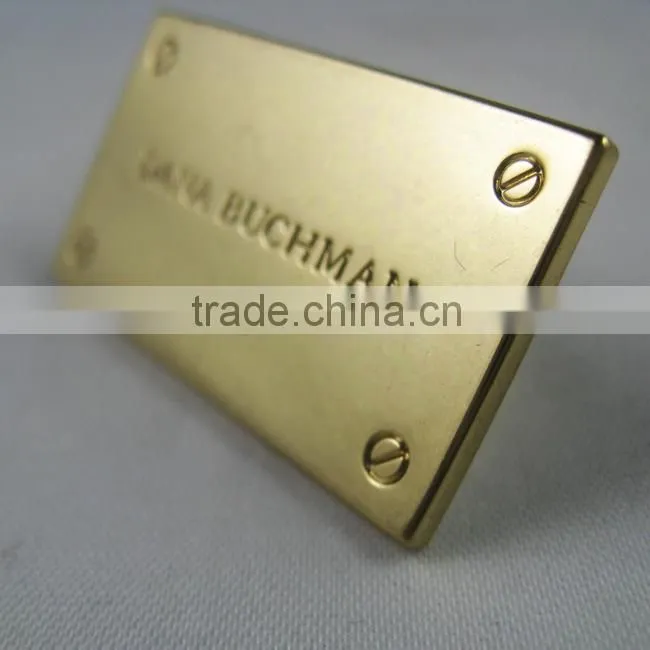 custom metal bag label