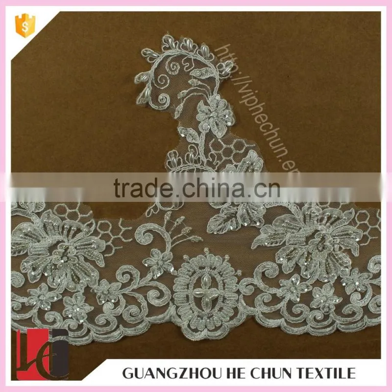 HC-2018-1 Hechun Ladies Fashion 3D White Guipure Lace Bridal Trim