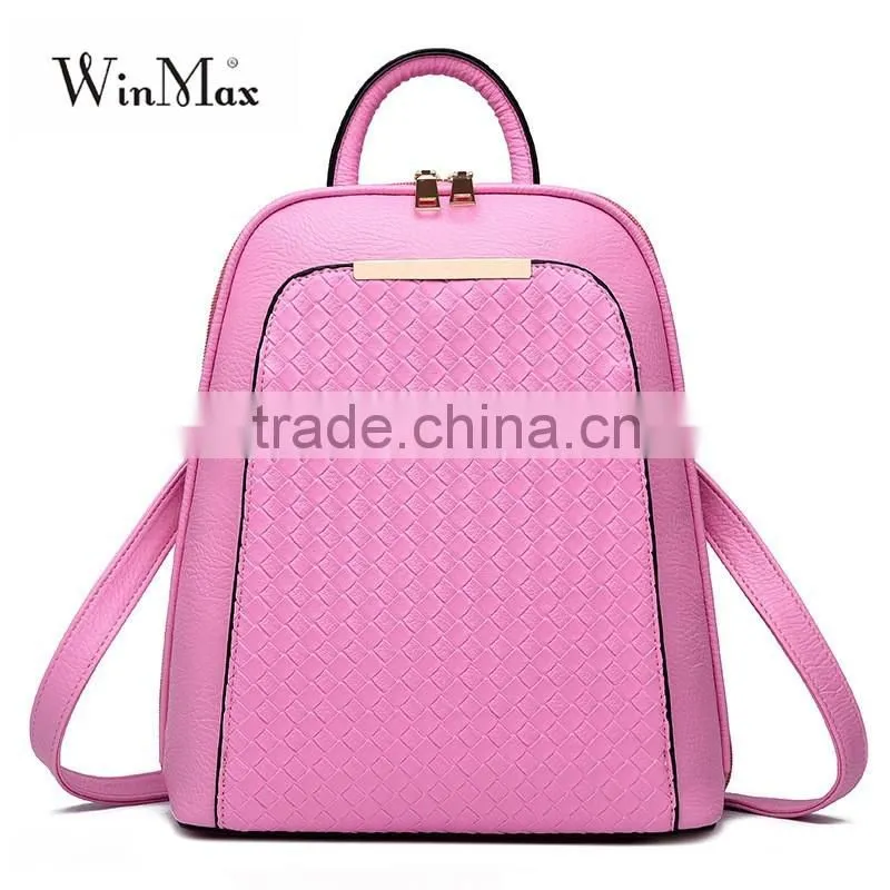 Leisure Knitting Teenage High Quality School Backpack Bags for Girls