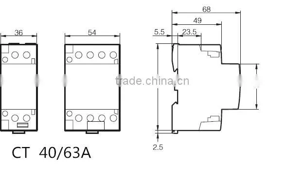Household Circuit Contactor 40A 2pole 50Hz/60Hz 2NO Electrical Type