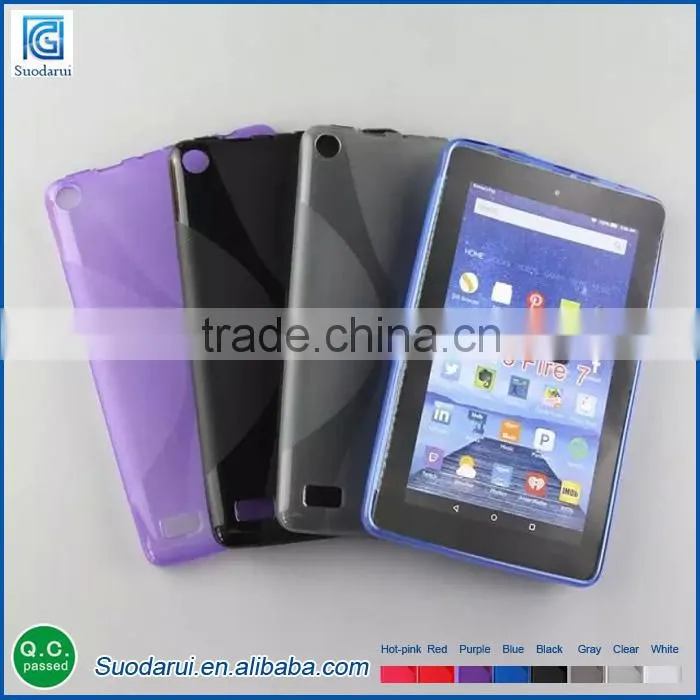 X line Tpu case for Amazon 2015 fire 7 flexible soft gel tablet case Mix color