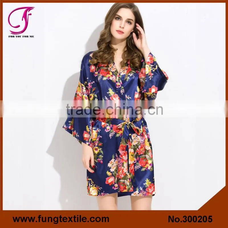 FUNG 3002 New Flower Satin Robe for Wedding