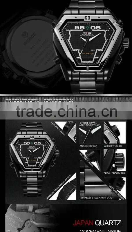 2015 Hight Quality Stainless Steel Men's led bracelet watches(WEIDE-WH1102)