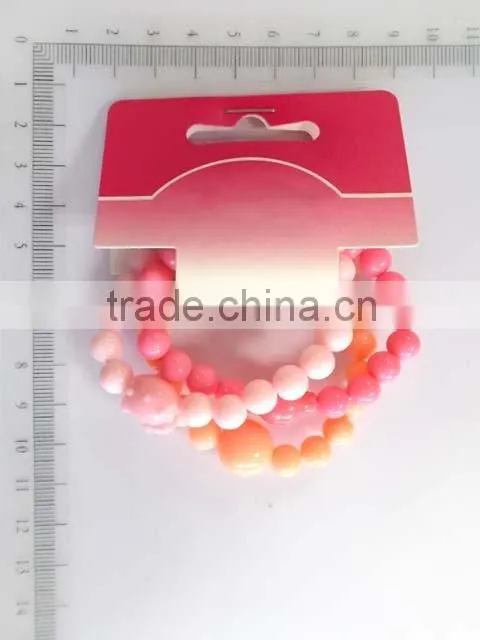 Lovely three colors beaded bracelet set for children