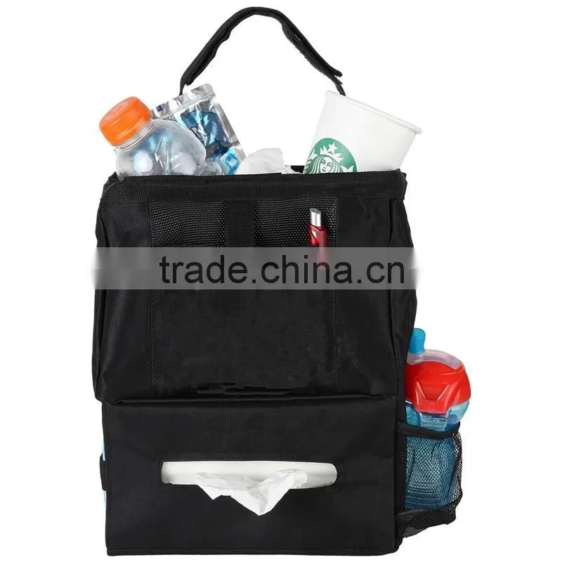 3 in one car trash bag with tissue holder bag