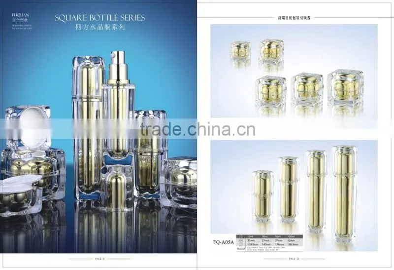 Acrylic cystal square cosmetic bottles and jars