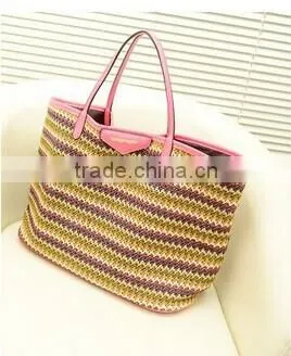 Bohemian style grass woven beach bags