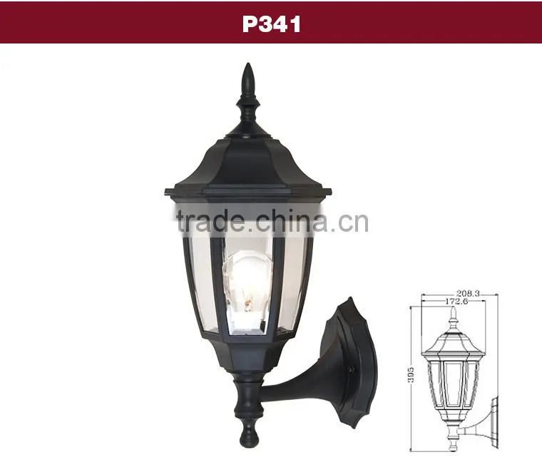 P341 outdoor post light/plastic material cheap lantern garden light ,yuyao factory