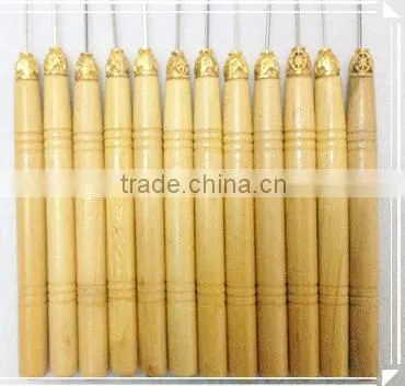 Cheap Hair Hook Needles Clamp Wood Needle Hook For Hair Extension Tools