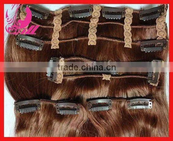 Pretty Virgin Human Hair 18 Inch Clip In Hair Extensions For Black Women