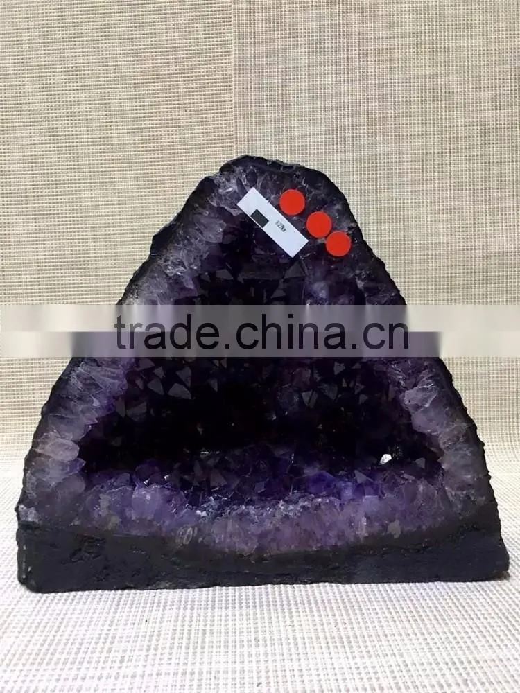 Natural Rock Triangular Amethyst Geode Crystal Ornaments