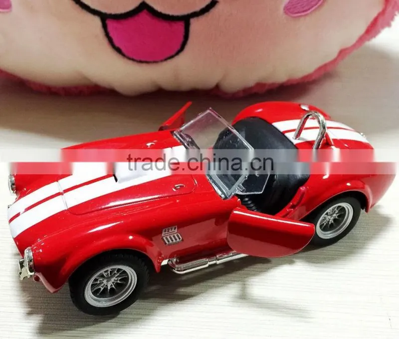 Die cast car 1 32 scale alloy model car Shelby Cobra with light sounds wholesale diecast cars custom logo
