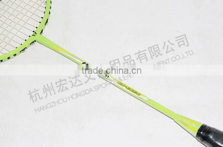 GX-8090 GREEN OEM aluminium&fiberglass badminton racquet with badminton bag/game badminton