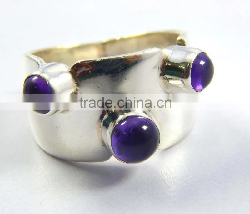 Natural Gorgeous 925 sterling silver amethyst ring JEWELRY EXPORTER